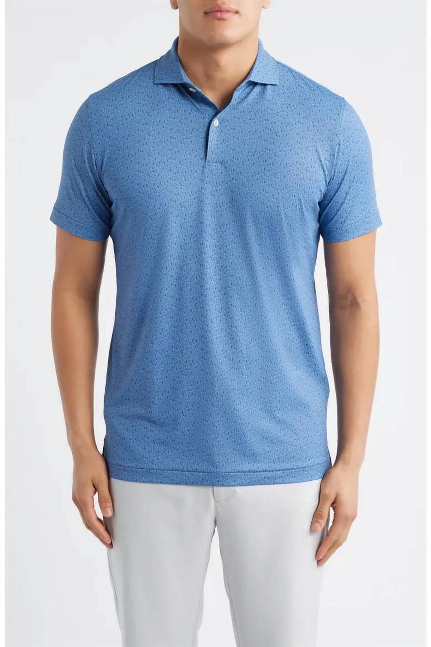 NEW PETER MILLAR jazz club performance jersey polo in storm
